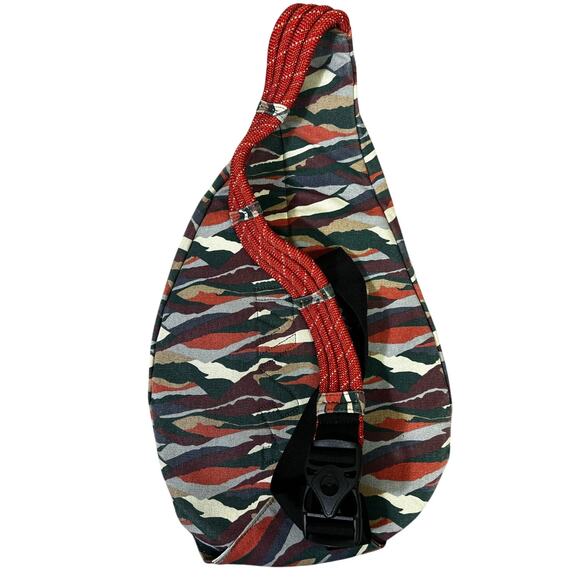 KAVU Rope Sling Bag One Size Multicolor Canvas Abstract Camo Outdoor Y2K Utility - Picture 3 of 4